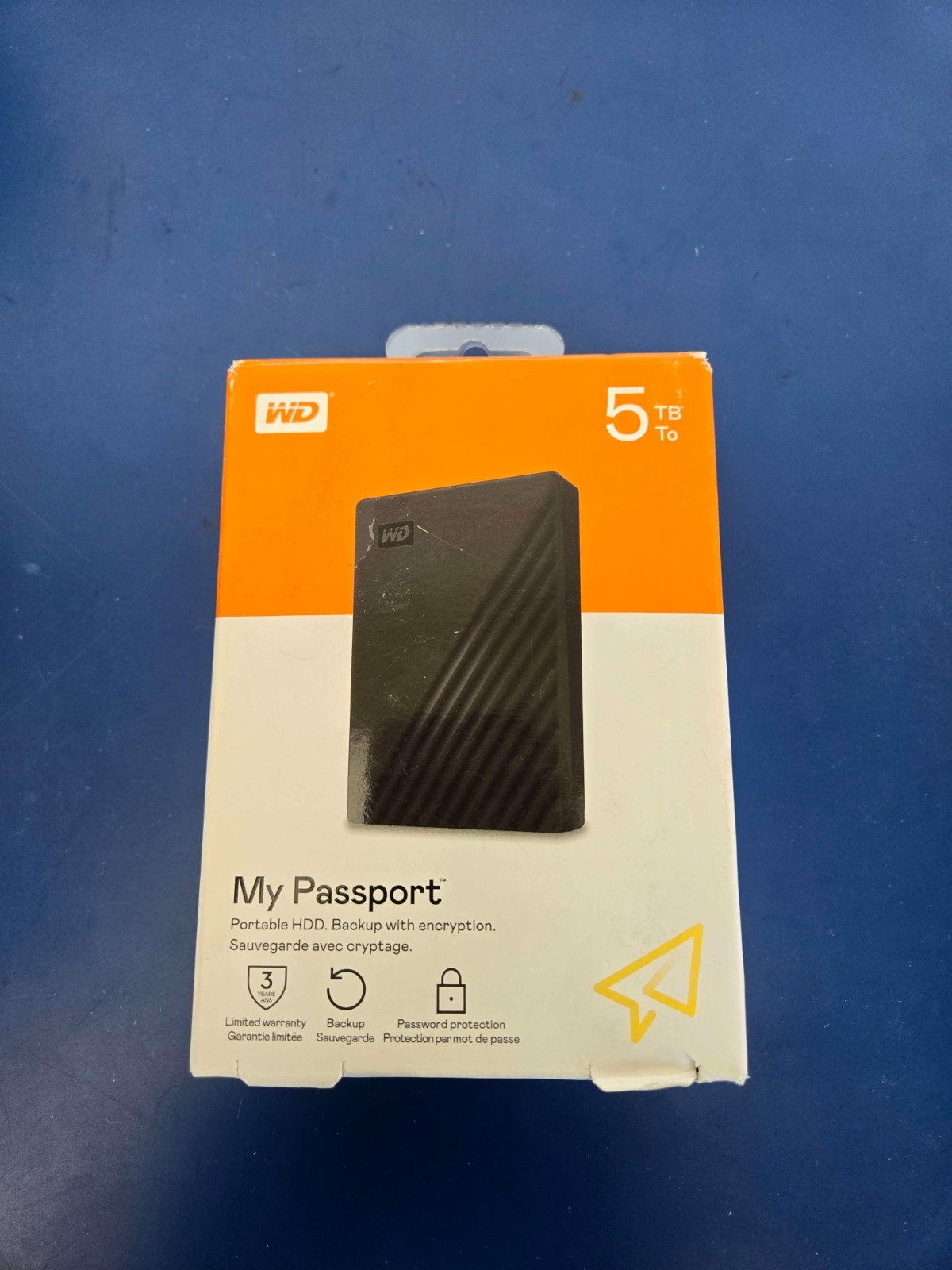 WD - My Passport 5TB External USB 3.0 Portable Hard Drive - Black - Image 2