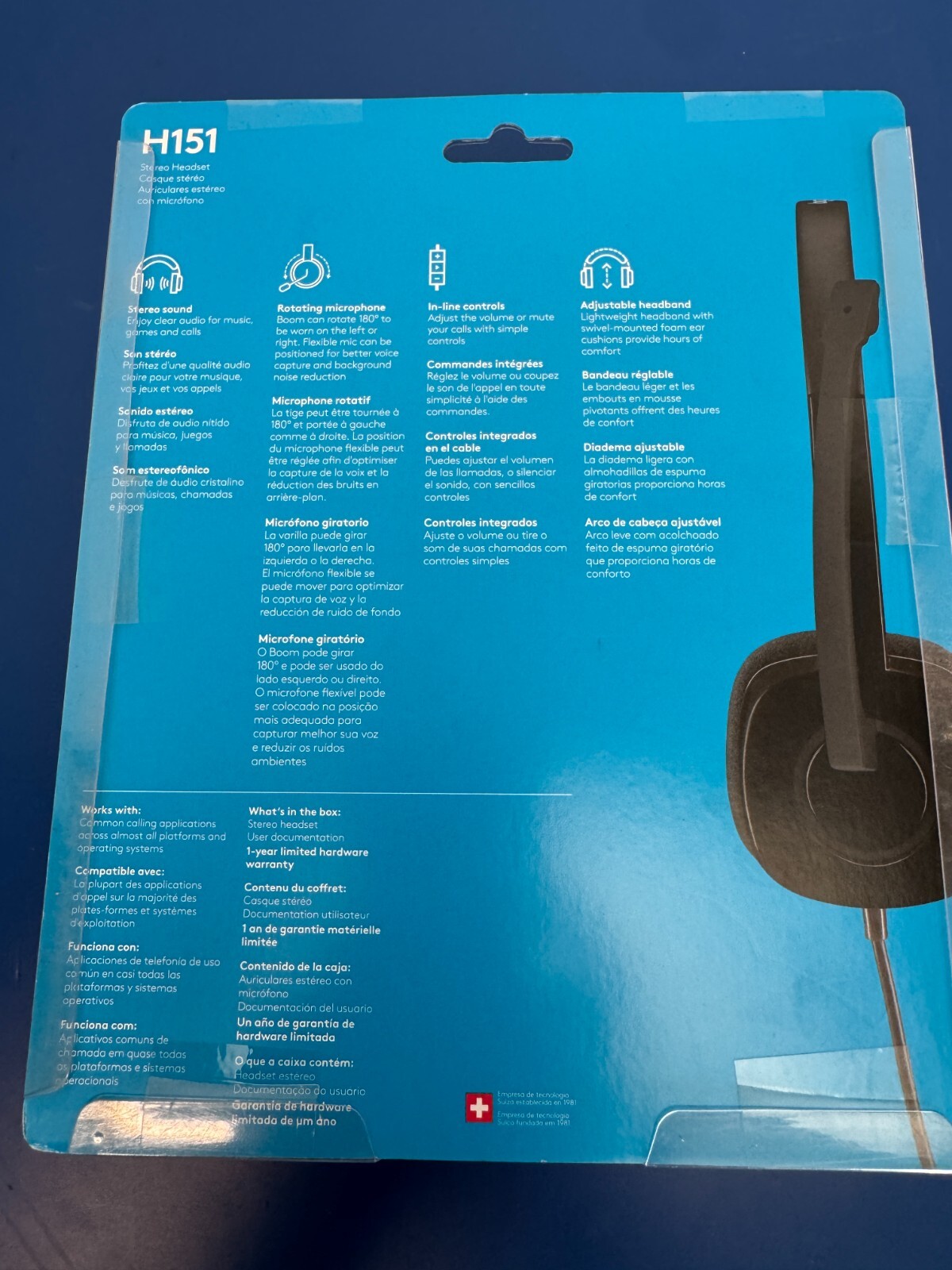 Logitech H151 Stereo Multi Device Headset with In Line Controls - New - Image 3