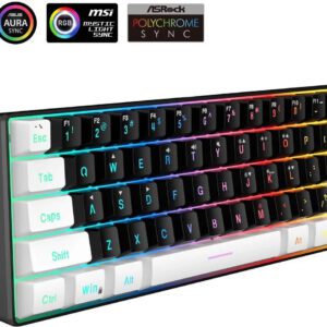 SAMA G91 Keyboard 60 Percent, 61 Keys RGB Backlit Wired - Black