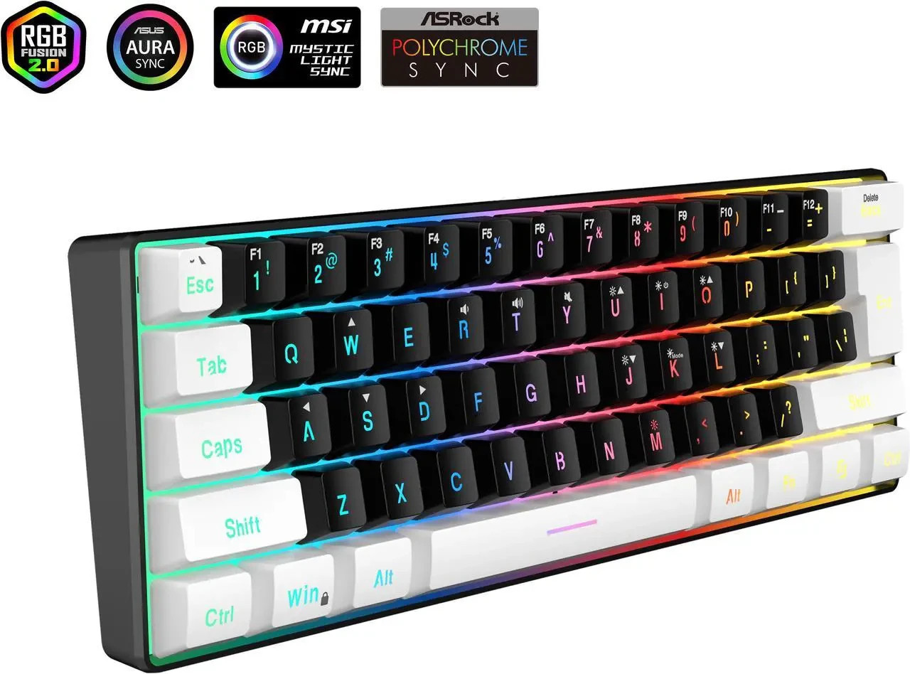 SAMA G91 Keyboard 60 Percent, 61 Keys RGB Backlit Wired - Black