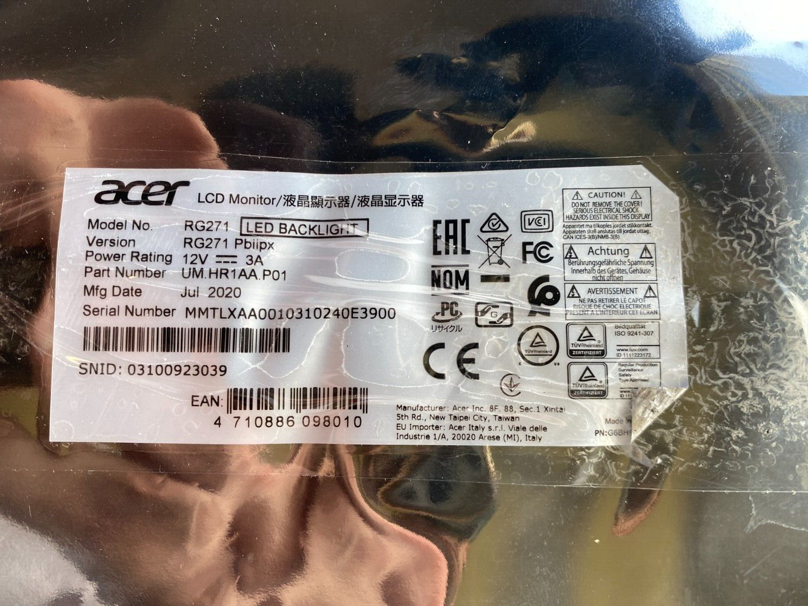 ACER RG271 Pbiipx Monitor Main Board + PSU - Image 2