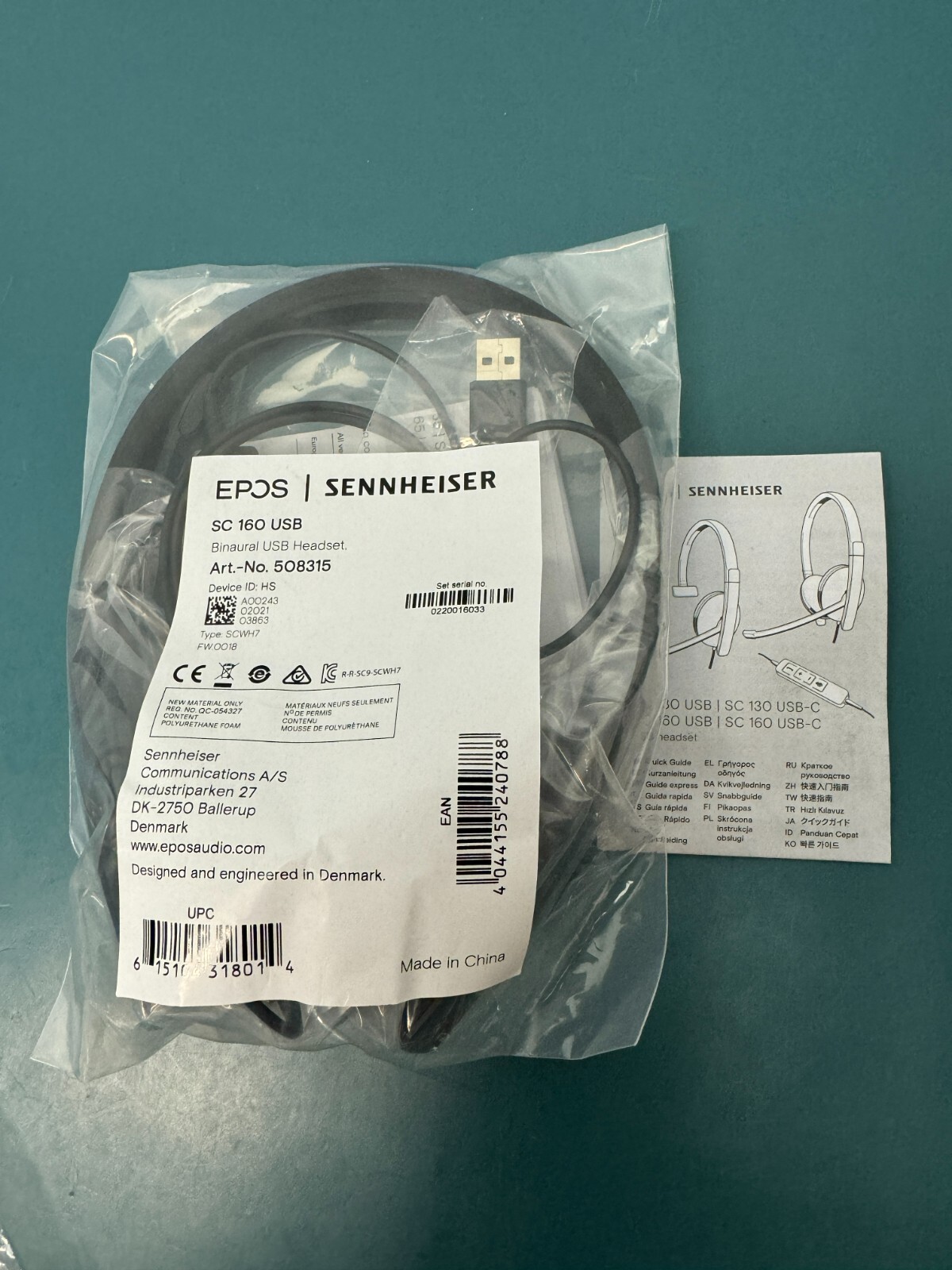 EPOS Sennheiser SC 160 USB On-Ear Binaural Headset, Black 508315 NOB - Image 2
