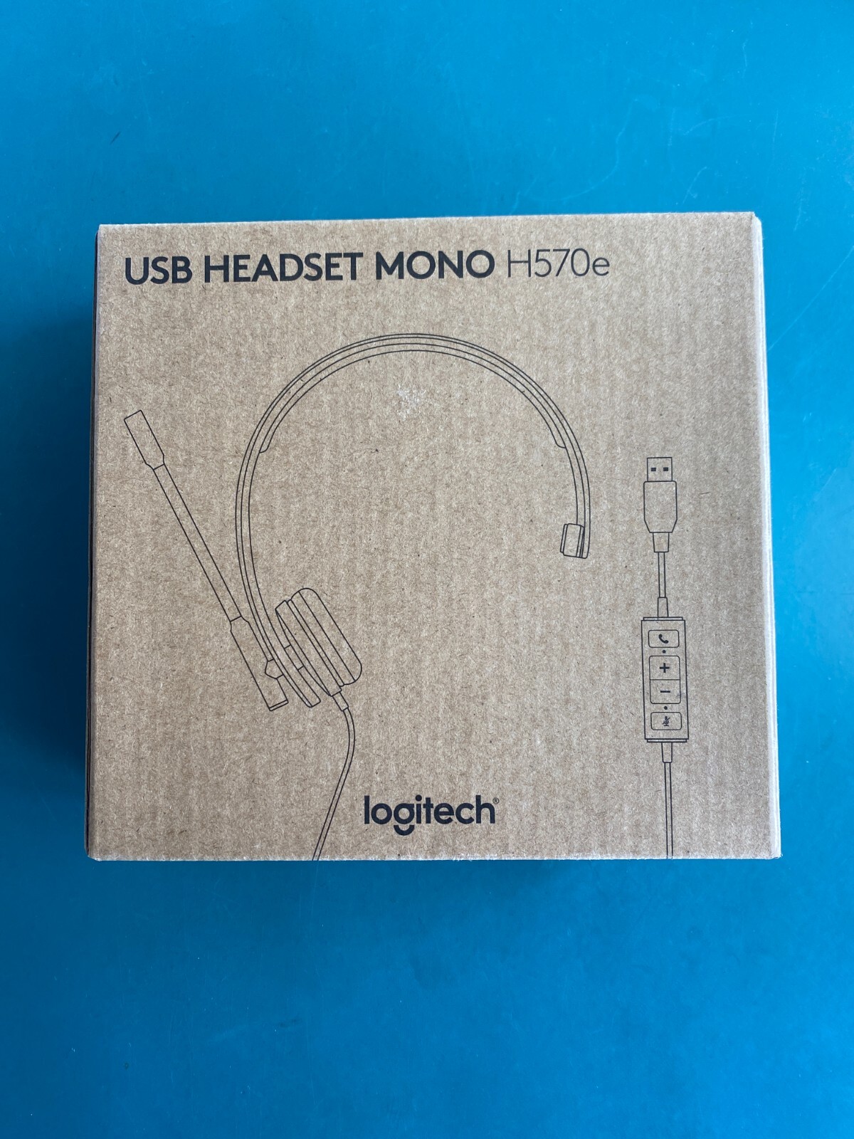 Logitech H570e USB Stereo Headset - Black New in Box (981-000574) Head Set