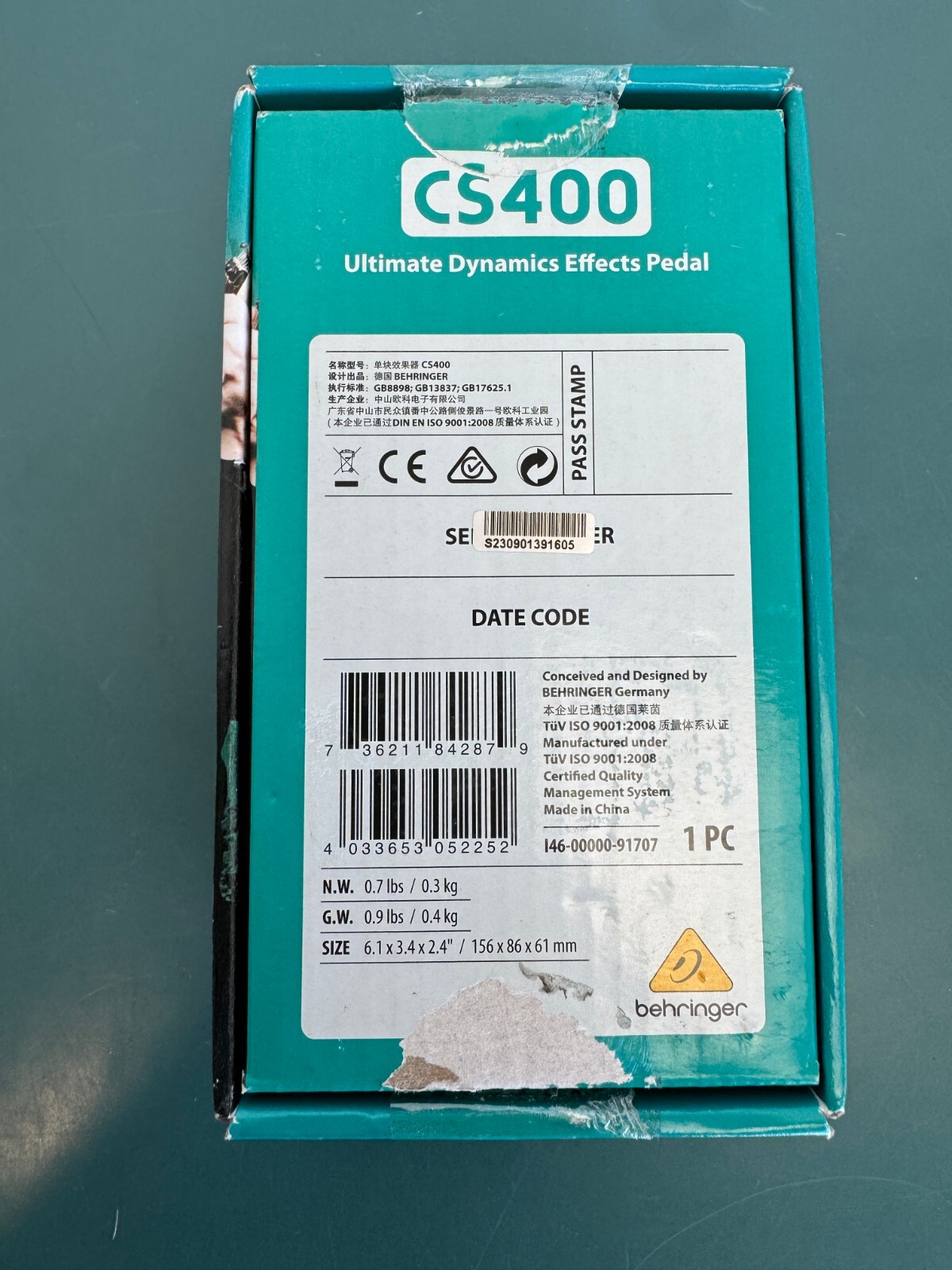 Behringer CS400 Compressor Guitar Effect Pedal - Image 2