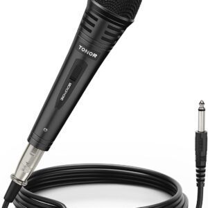 Dynamic Karaoke Microphone for Singing with 5M XLR Cable, Metal Handheld Mic K1