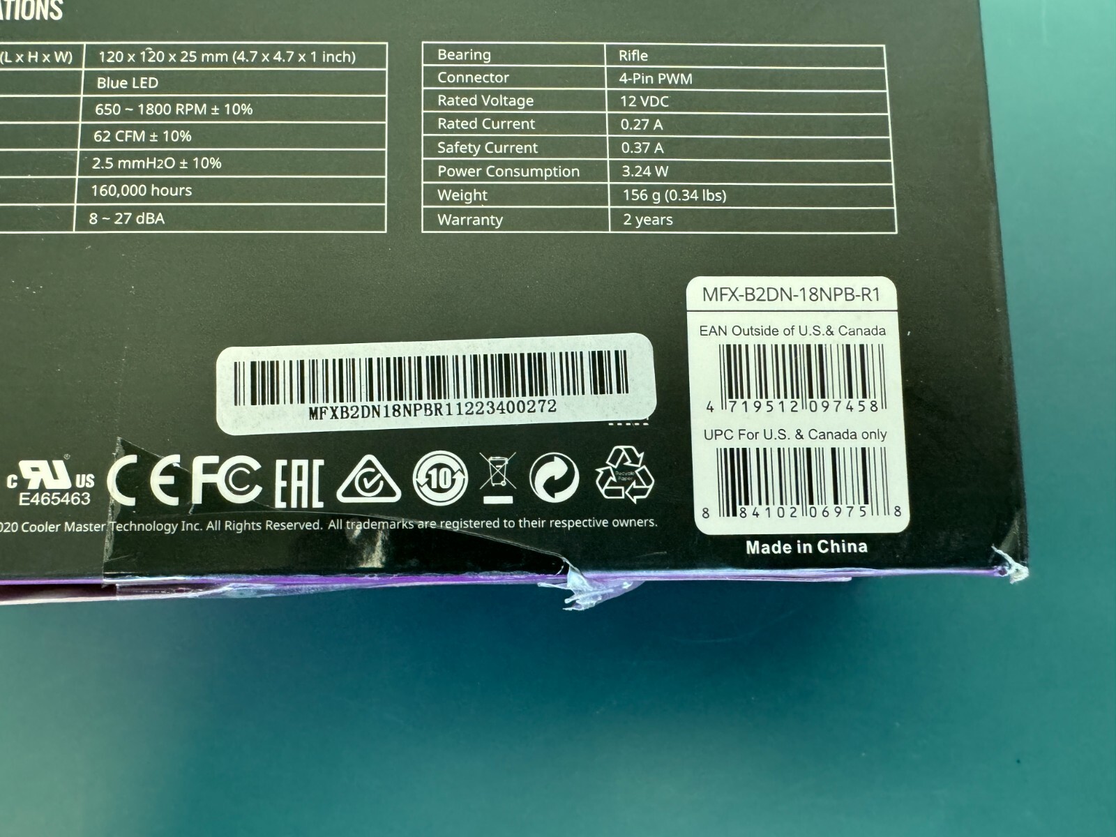 Cooler Master MFX-B2DN-18NPB-R1 SICKLEFLOW 120 BLUE LED FAN - Image 2