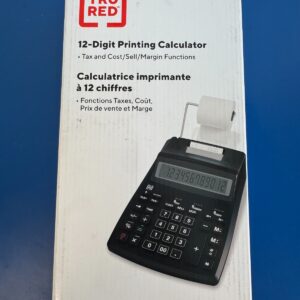 TRU RED TR58674 12-Digit Desktop Printing Calculator - Black
