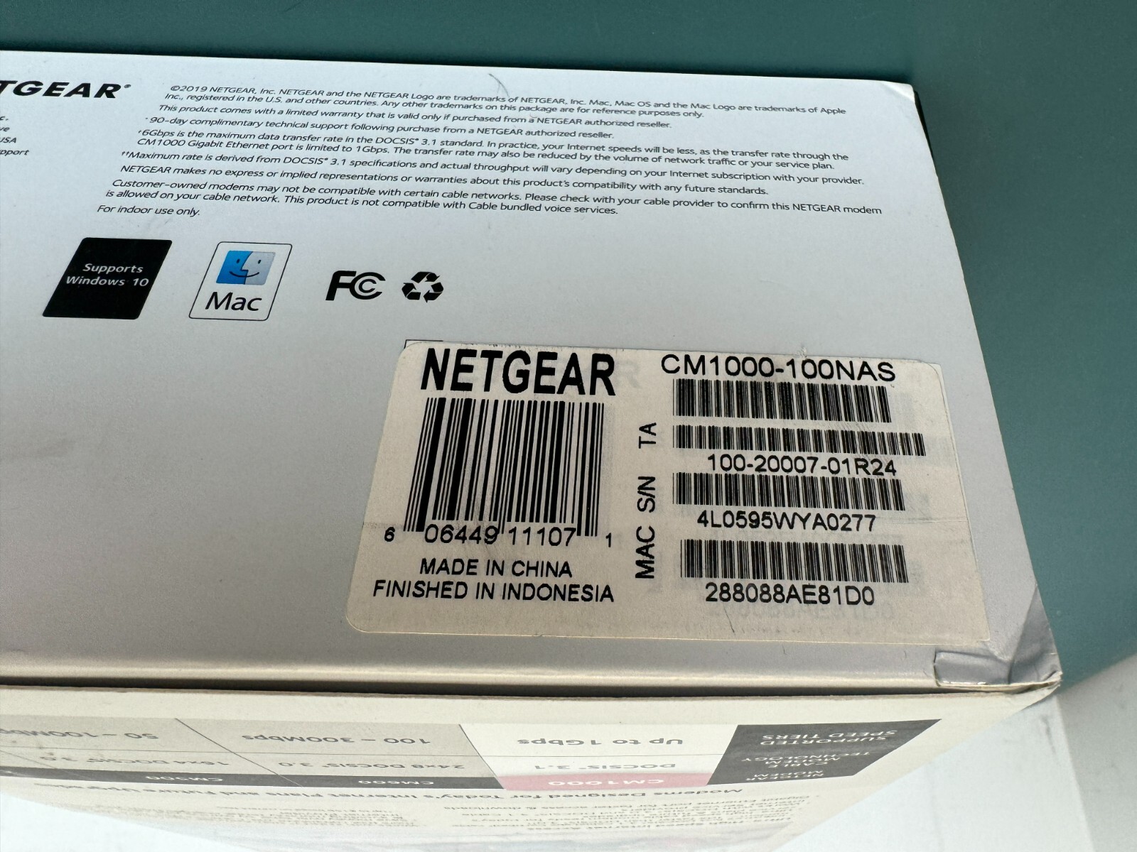 NETGEAR CM1000-100NAS High-Speed Cable Modem - Black - Image 3