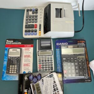 Lot of 5 Texas Instruments Casio Victor TI-30XIIS DJ-120D HR-8TM