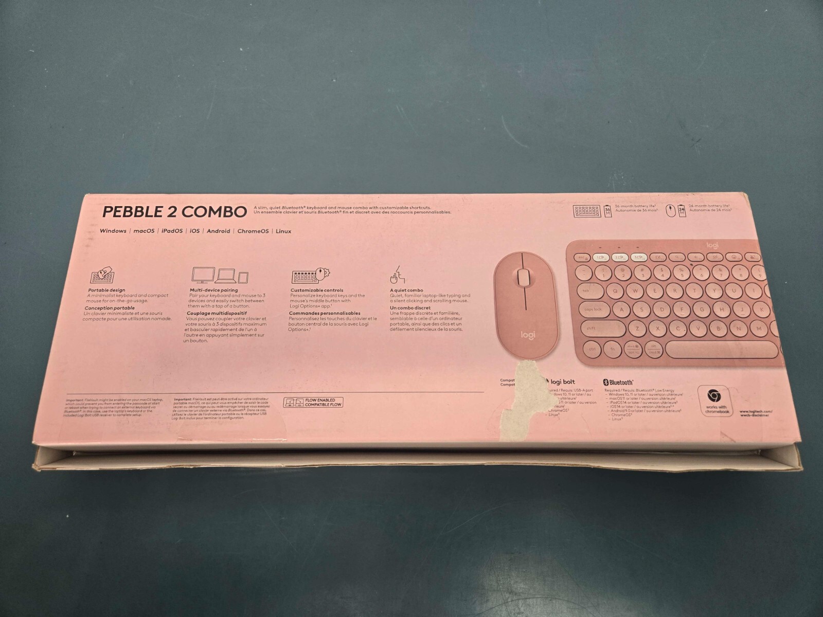 Logitech Pebble 2 Combo Wiresless Keyboard and Mouse Pink - Image 2