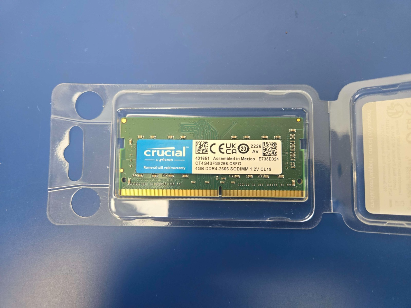 Crucial 4GB 2666 Mhz CL19 (DDR4) SODIMM Memory CT4G4SFS8266.C8FG - Image 2