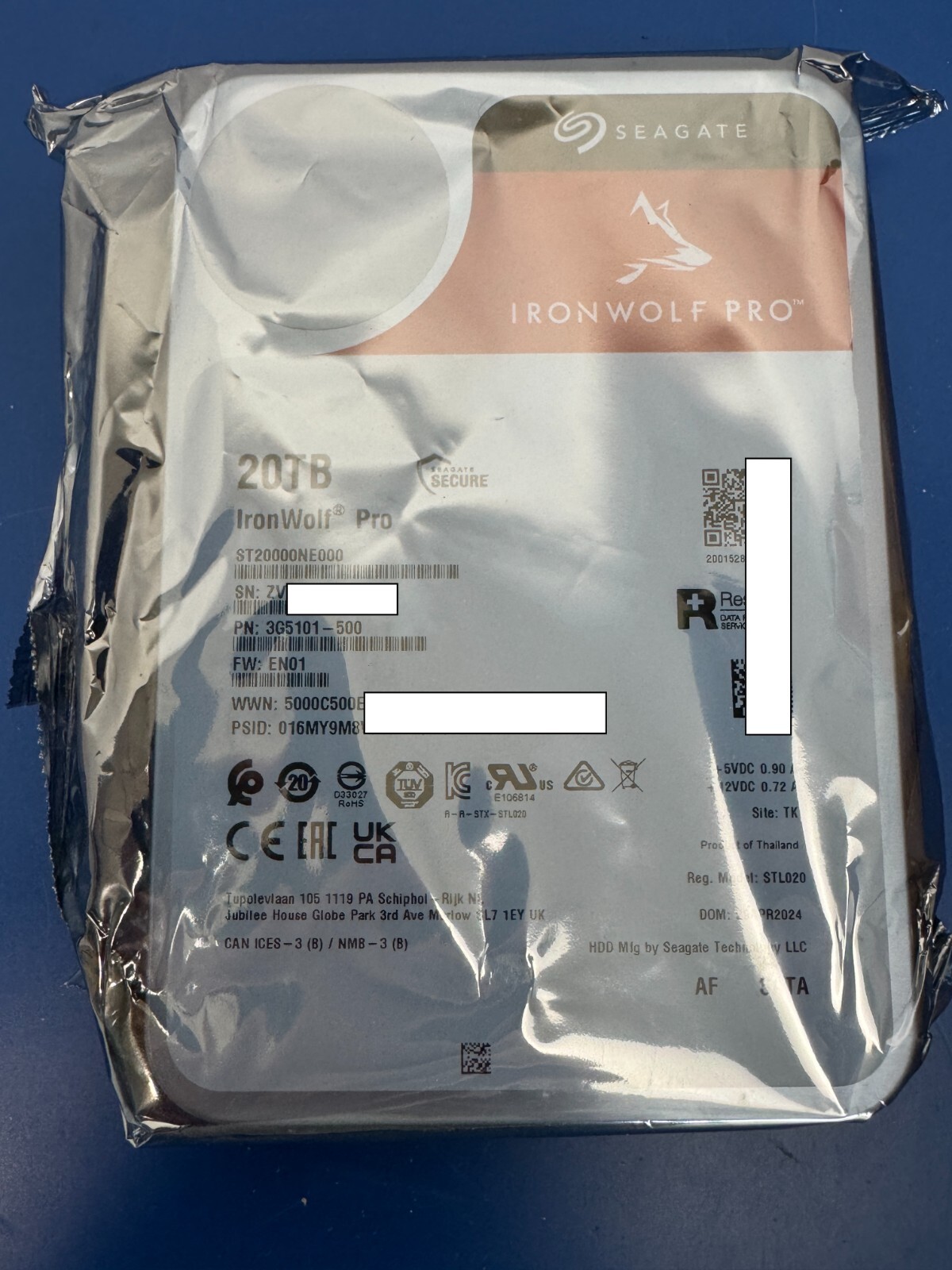 Seagate Ironwolf Pro 20TB ST20000NE000 6Gbps 7.2K 3.5" SATA Ent Hard Disk Drive - Image 2