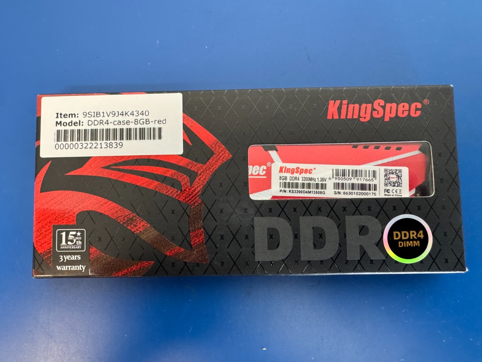KingSpec STORM 8GB DDR4 3200mhz 1.35v Memory RAM DIMM Red KS3200D4M13508G - Image 2