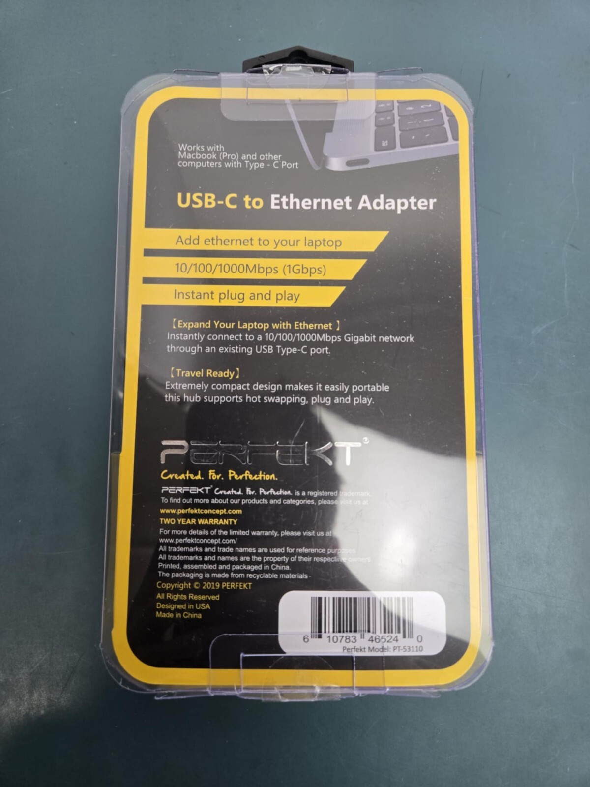 Perfekt USB-C to Ethernet Adapter (1Gbps) - Image 2