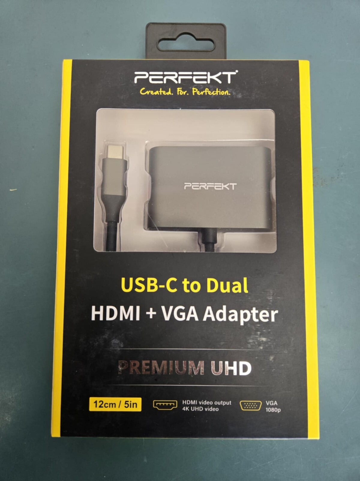 Perfekt USB-C to dual HMDI + VGA Adapter PREMIUM UHD