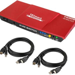 TESmart 2-Port DP KVM DisplayPort Switch, HKS0201A1U 4K@60Hz RGB 4:4:4
