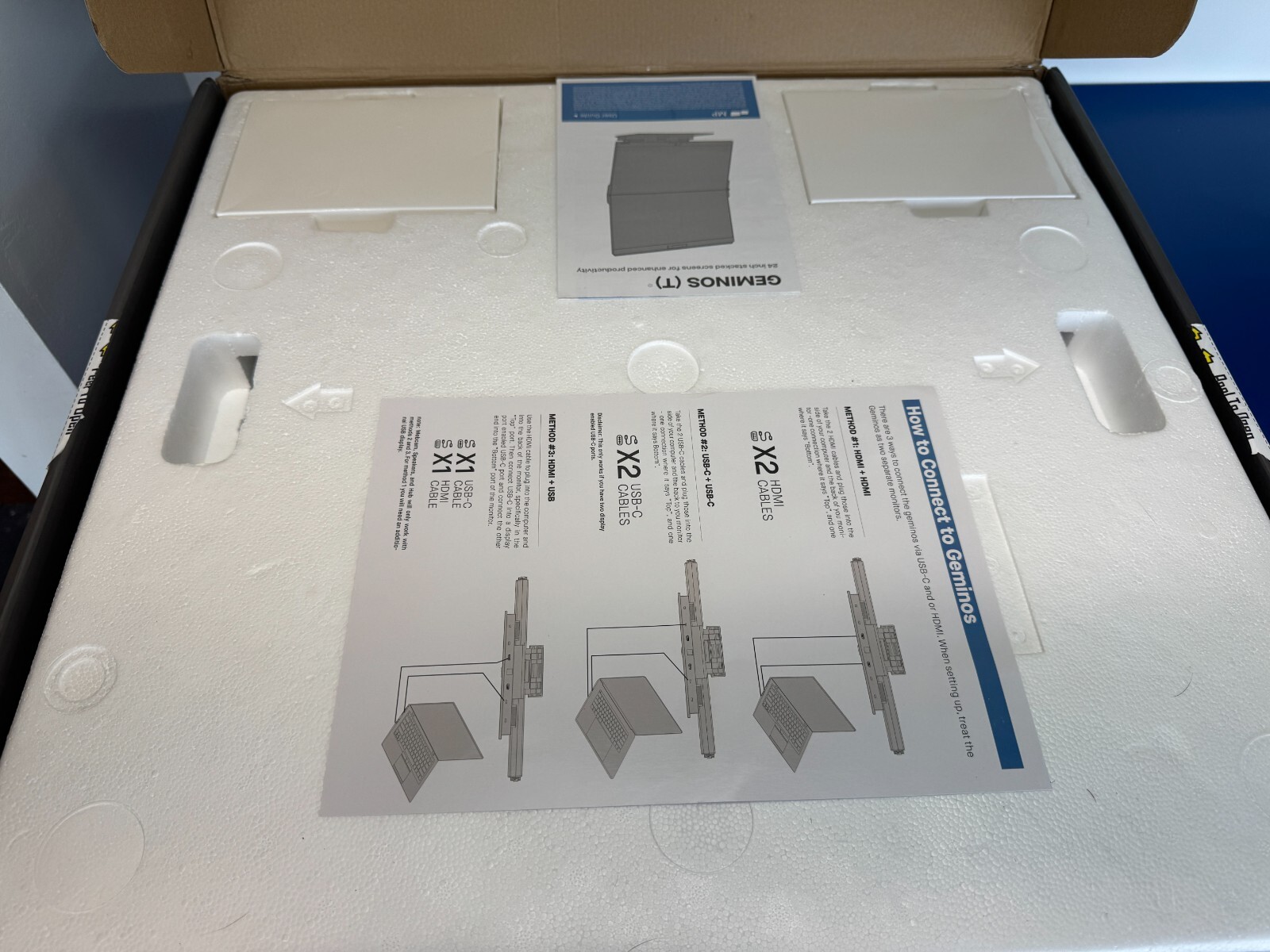 Mobile Pixels Geminos Dual 24" Stacked Computer Monitor (116-1001P01) - Image 6