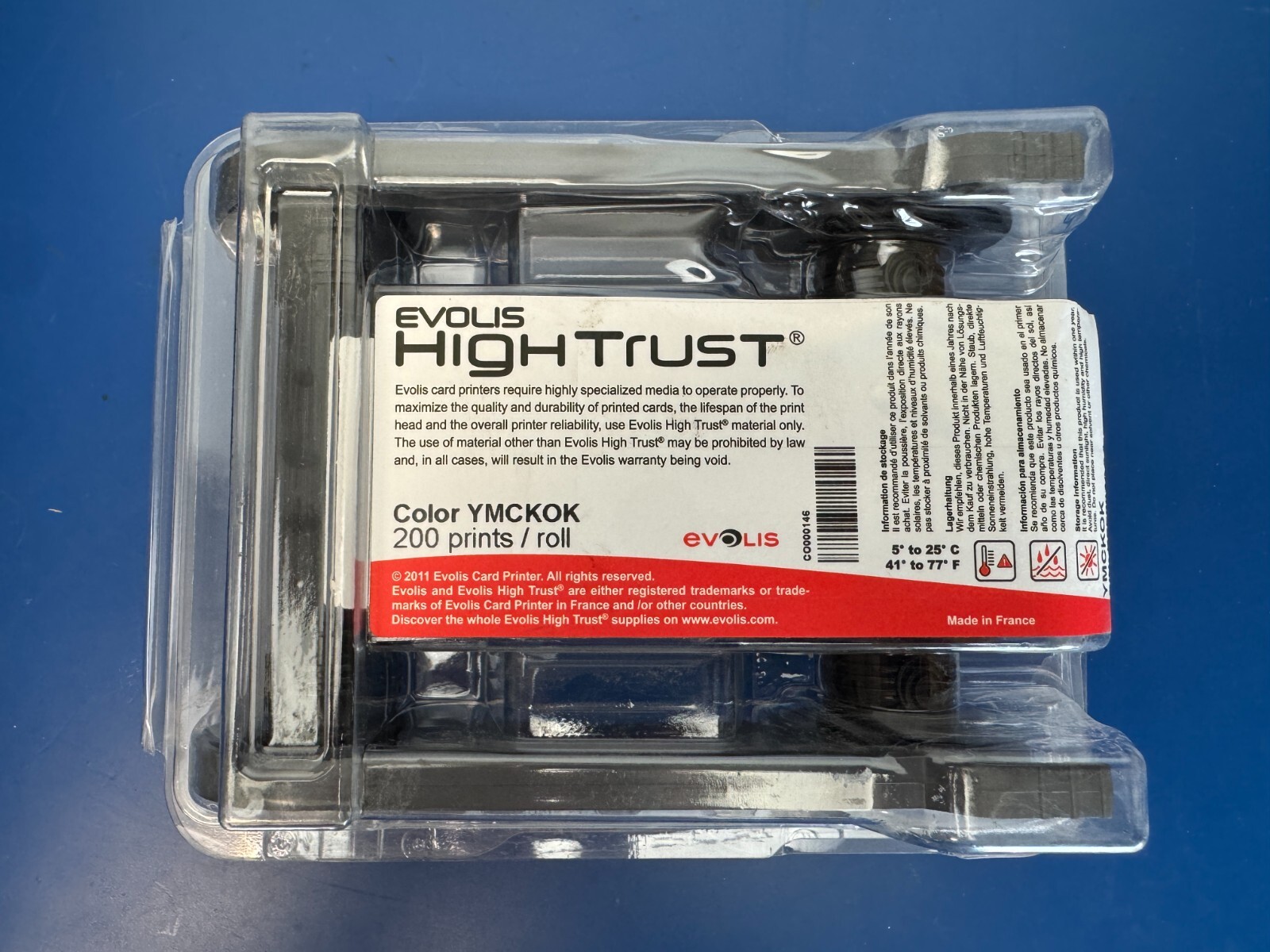 Evolis R6F003AAA YMCKO-K Color Ribbon for Primacy And Elypso Printers New