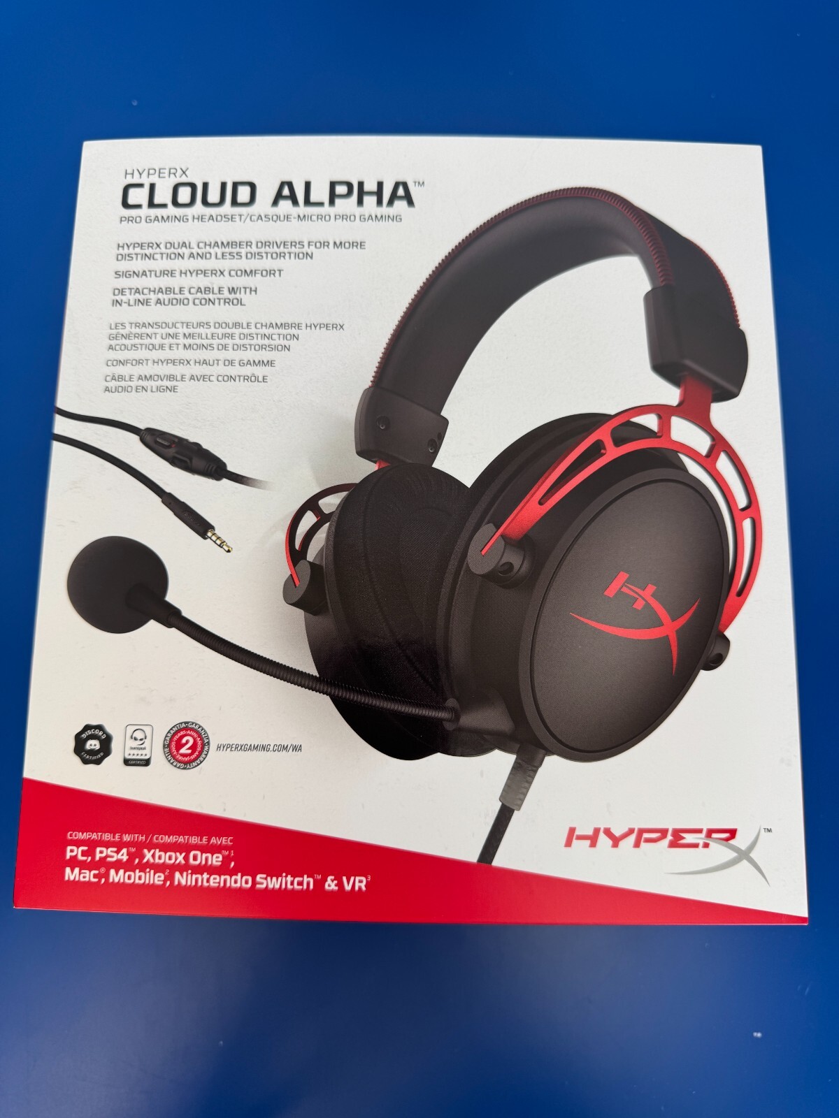HyperX Cloud Alpha Pro Gaming Headset Headphones Black Red PC PS4 PS5 XBox X S