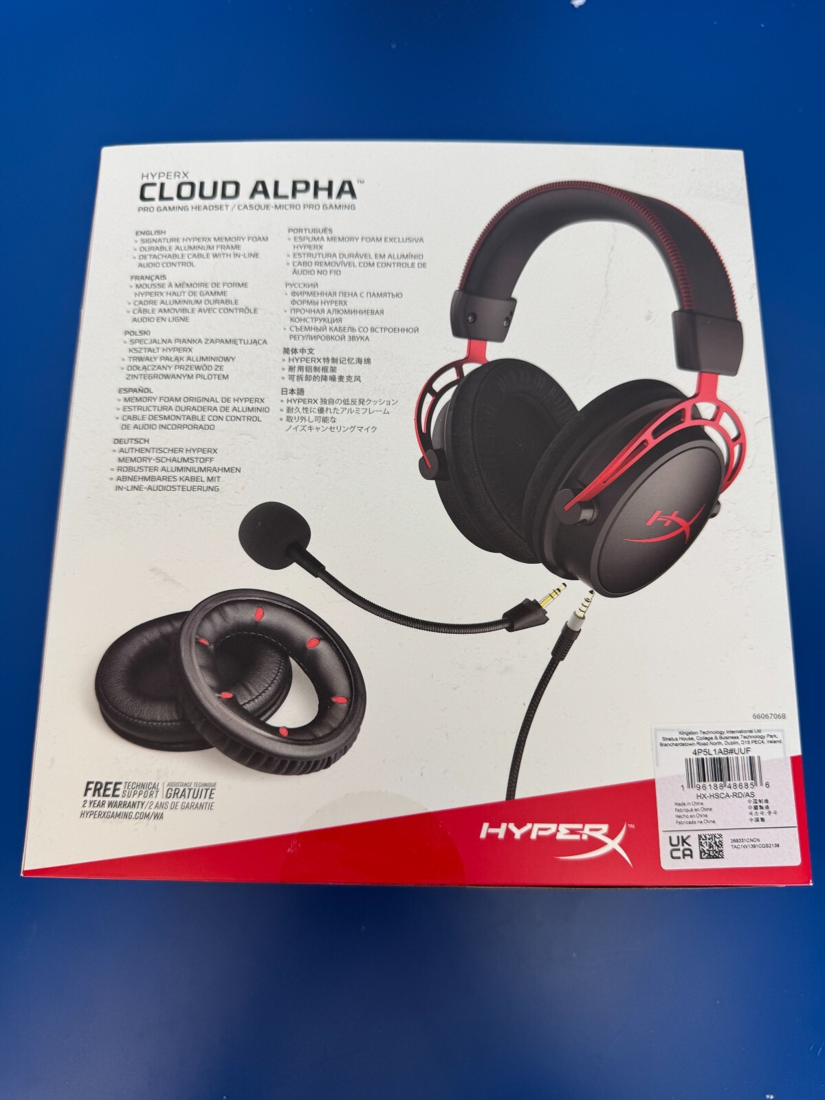 HyperX Cloud Alpha Pro Gaming Headset Headphones Black Red PC PS4 PS5 XBox X S - Image 2