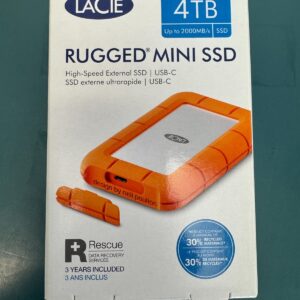 NEW LaCie Rugged Mini SSD 4TB Solid State Drive - USB 3.2 Gen 2x2 STMF4000400