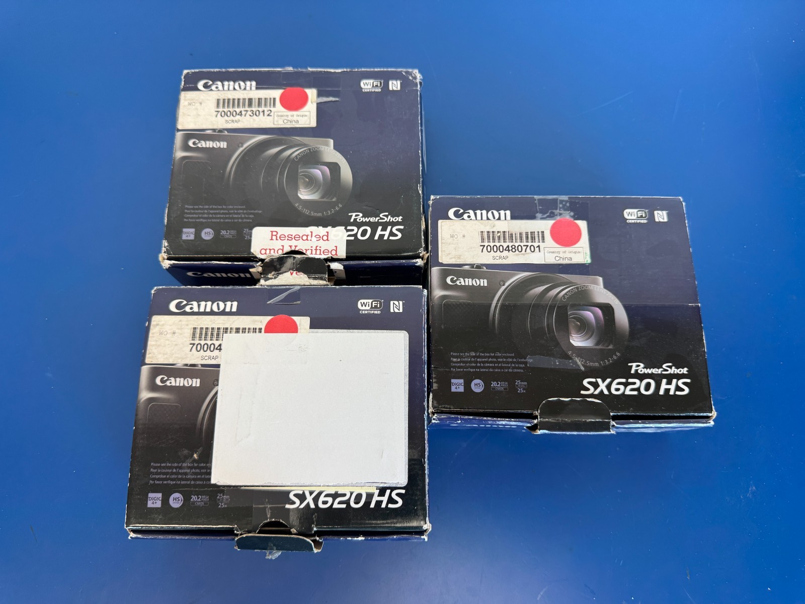 Lot of 3 DEFECTIVE Canon PowerShot SX620 HS 20.2MP Digital Camera