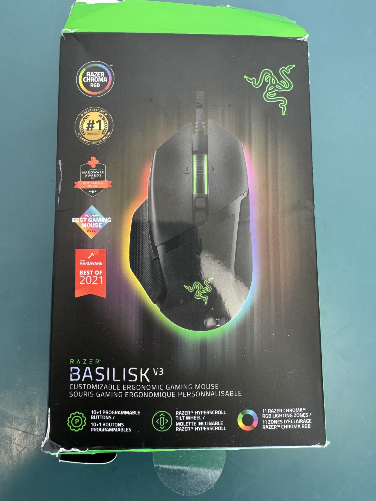 Razer BASILISK V3 Customizable Ergonomic Wired Gaming Mouse w/ Chroma RGB