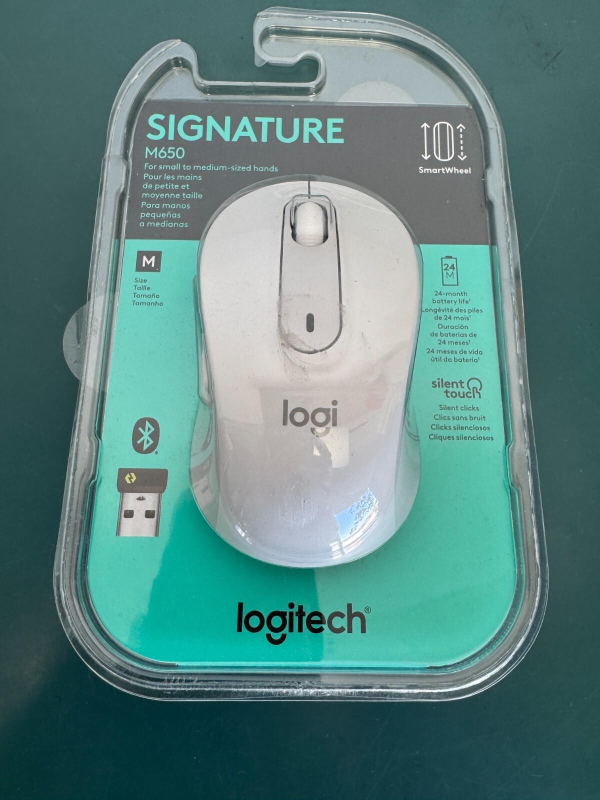 Logitech (910-006252) M650 M Wireless Mouse, Off-White