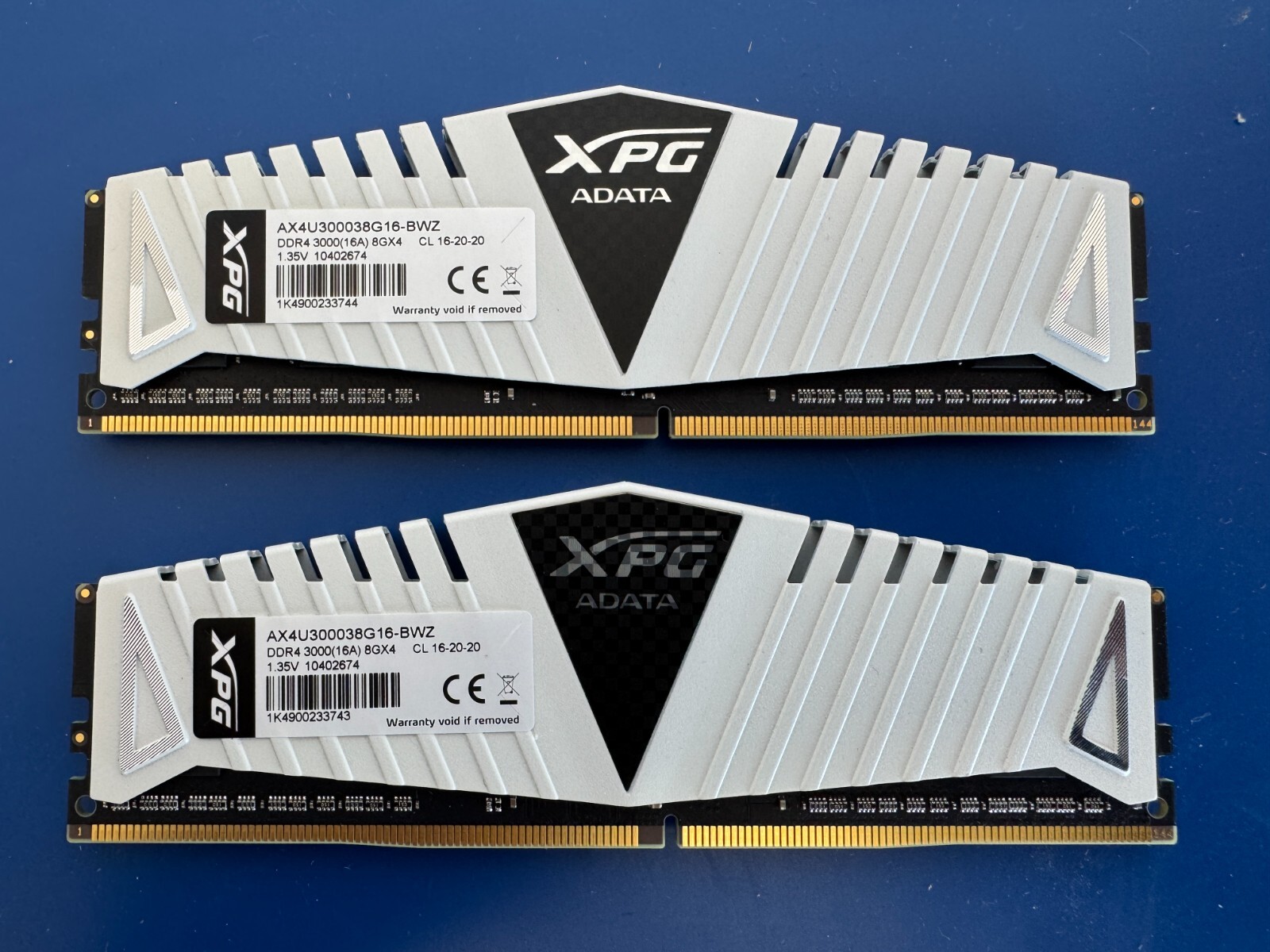 ADATA XPG PC4-24000 16GB (2x 8GB) DDR4 3000 MHz Desktop Ram AX4U300038G16-BWZ