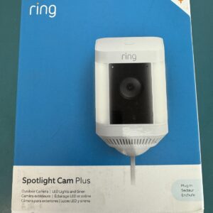 Ring Spotlight Cam Plus, Plug-in /Outdoor Camera/ LED Lights and Siren