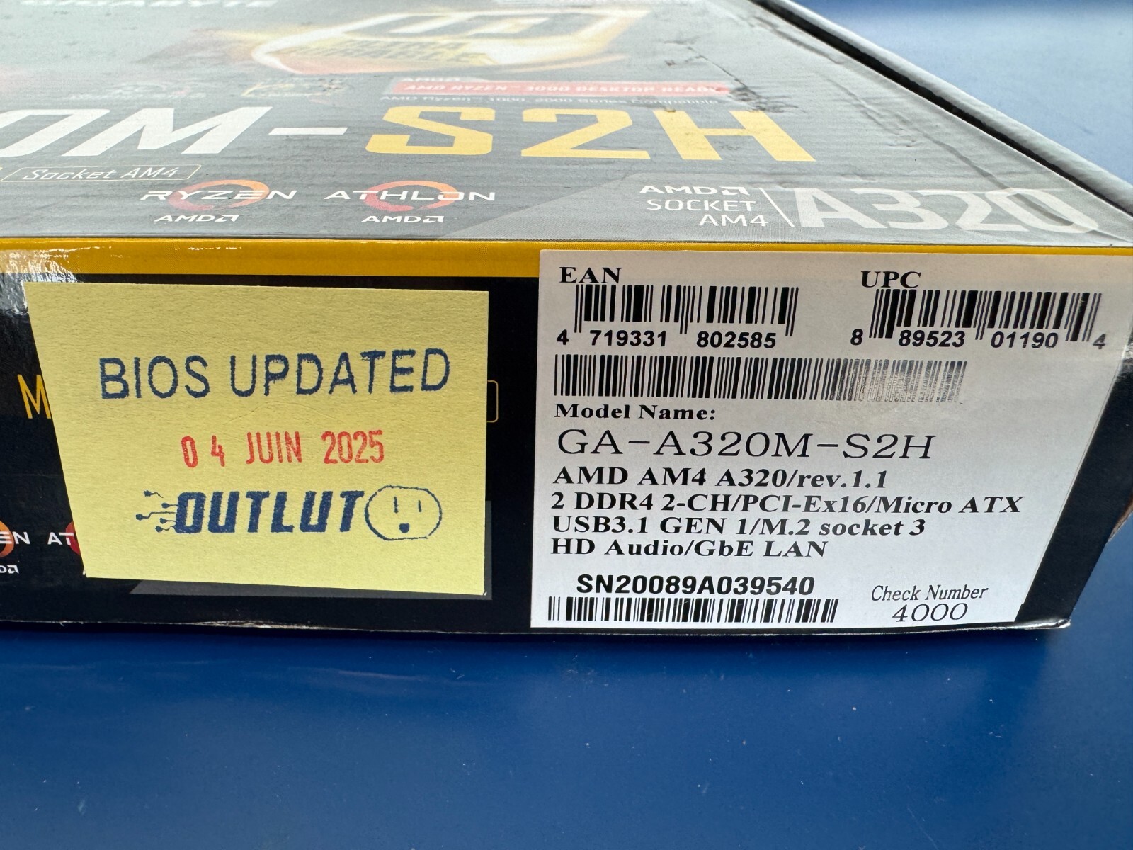 GIGABYTE A320M-S2H AMD Ryzen 5000 Ready AM4 MicroATX Motherboard - Image 2
