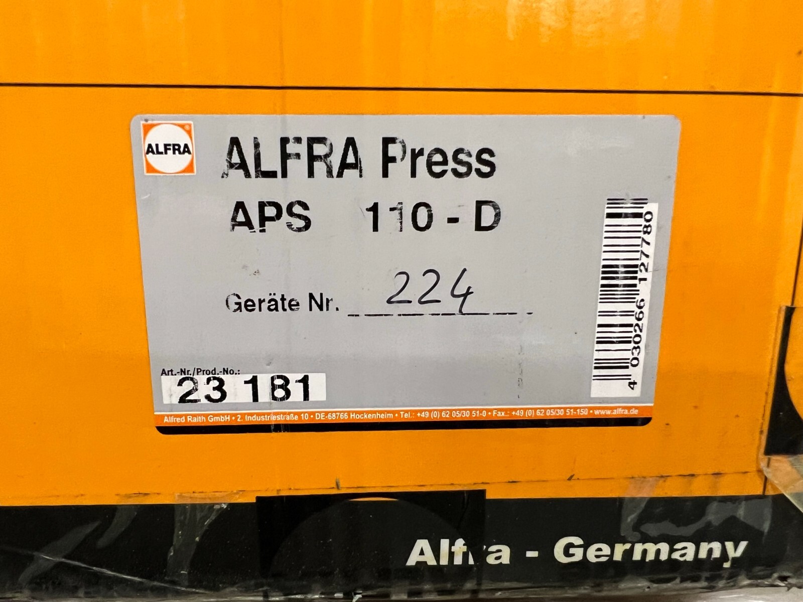 Alfra Press EXCISION APS 110D DOUBLE ACTING PORTABLE PUNCHING UNIT Cap.1-1/16 - Image 3