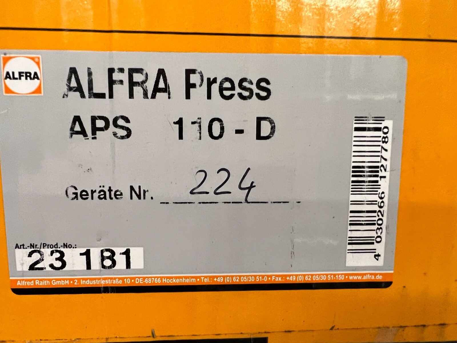 Alfra Press EXCISION APS 110D DOUBLE ACTING PORTABLE PUNCHING UNIT Cap.1-1/16 - Image 4