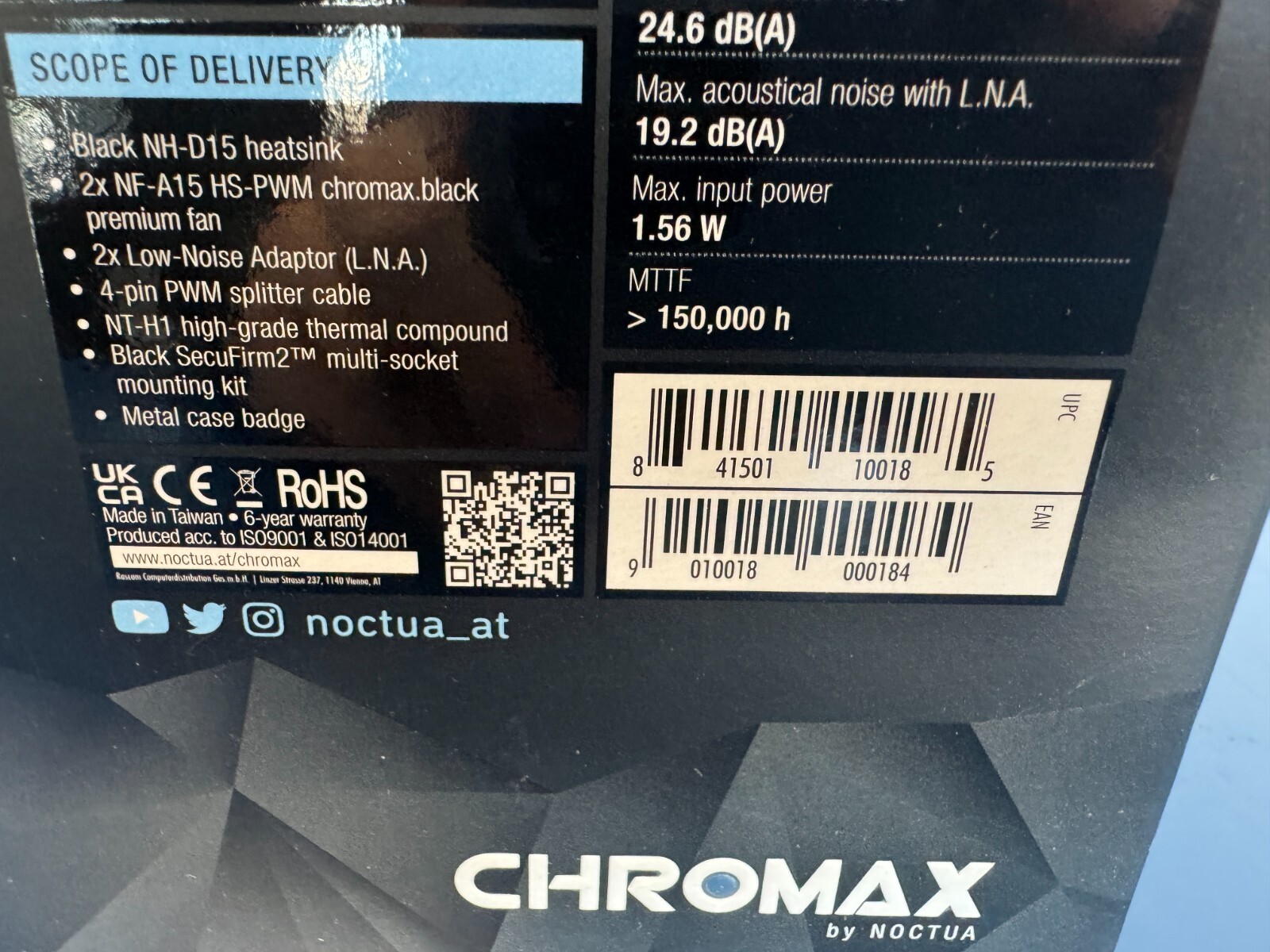 Noctua NH-D15 chromax.Black, Dual-Tower CPU Cooler (140mm, Black) - Image 4