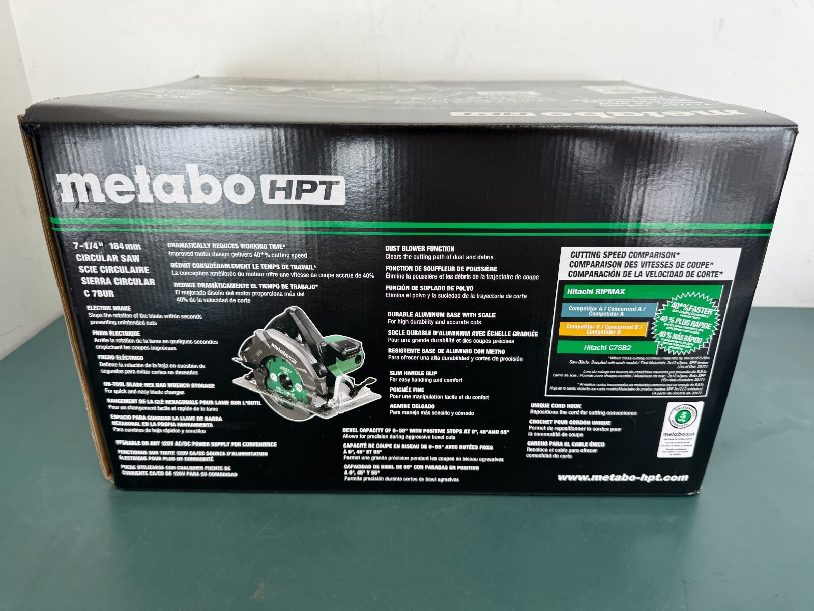 Metabo HPT 7-1/4 Inch Pro Circular Saw "RIPMAX" w/ Electric Brake | C7BUR - Image 6