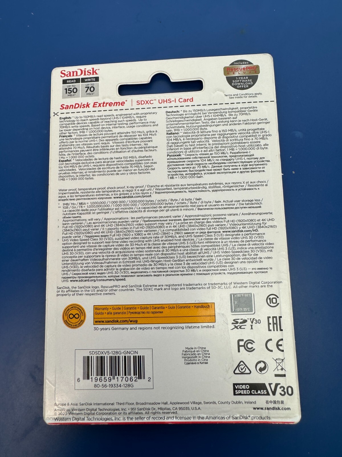 SanDisk Extreme 128GB SDXC 150MB/S 1000x UHS-1 SD Class 10 Memory Card 128G 4K - Image 2