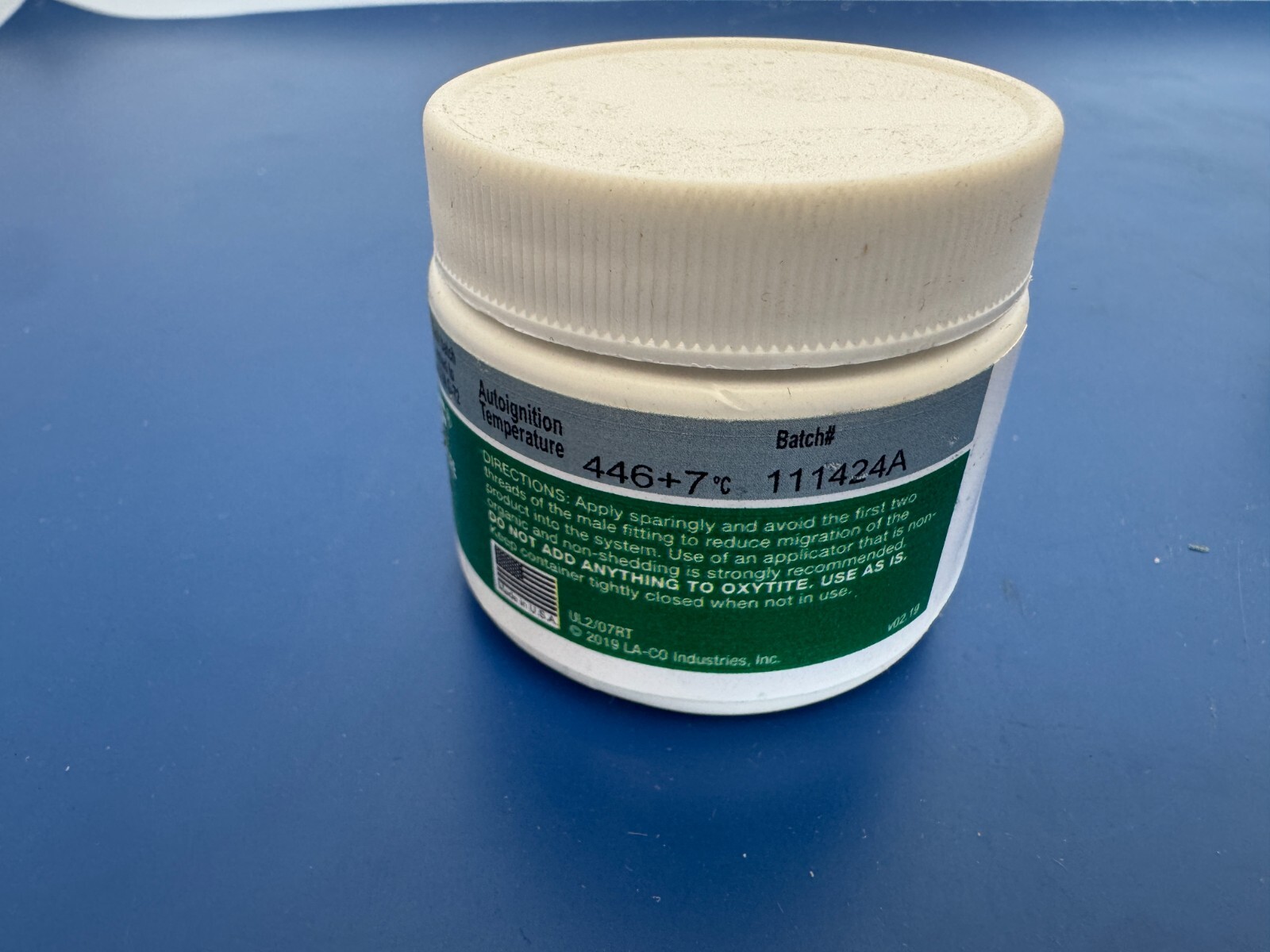 LA-CO ® 042805 OXY-TITE ® Pipe Thread Sealant, 4 oz, White - Image 3