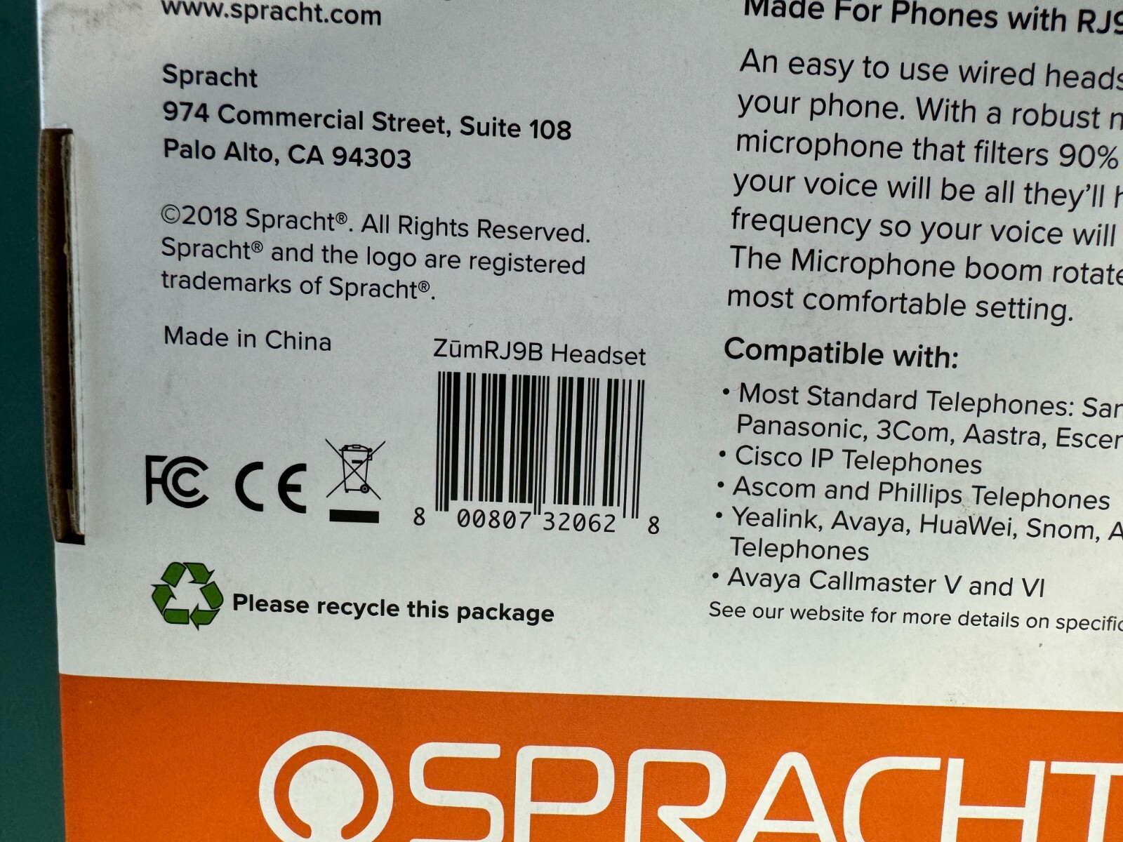 Spracht ZUMRJ9B Black Wired Over The Ear Headset For Landline Desktop Phones - Image 2