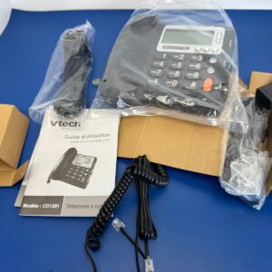 VTech CD1281 Black & Silver Corded Telephone With Call ID and Speakerphone