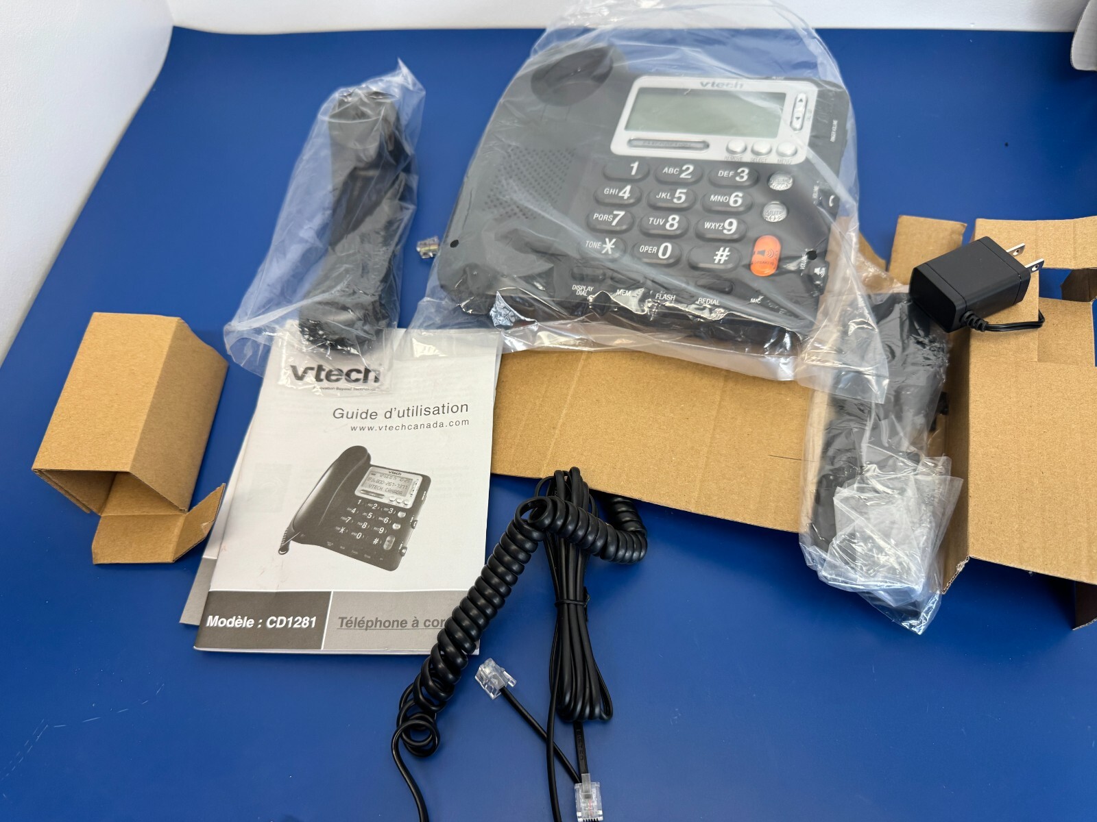 VTech CD1281 Black & Silver Corded Telephone With Call ID and Speakerphone