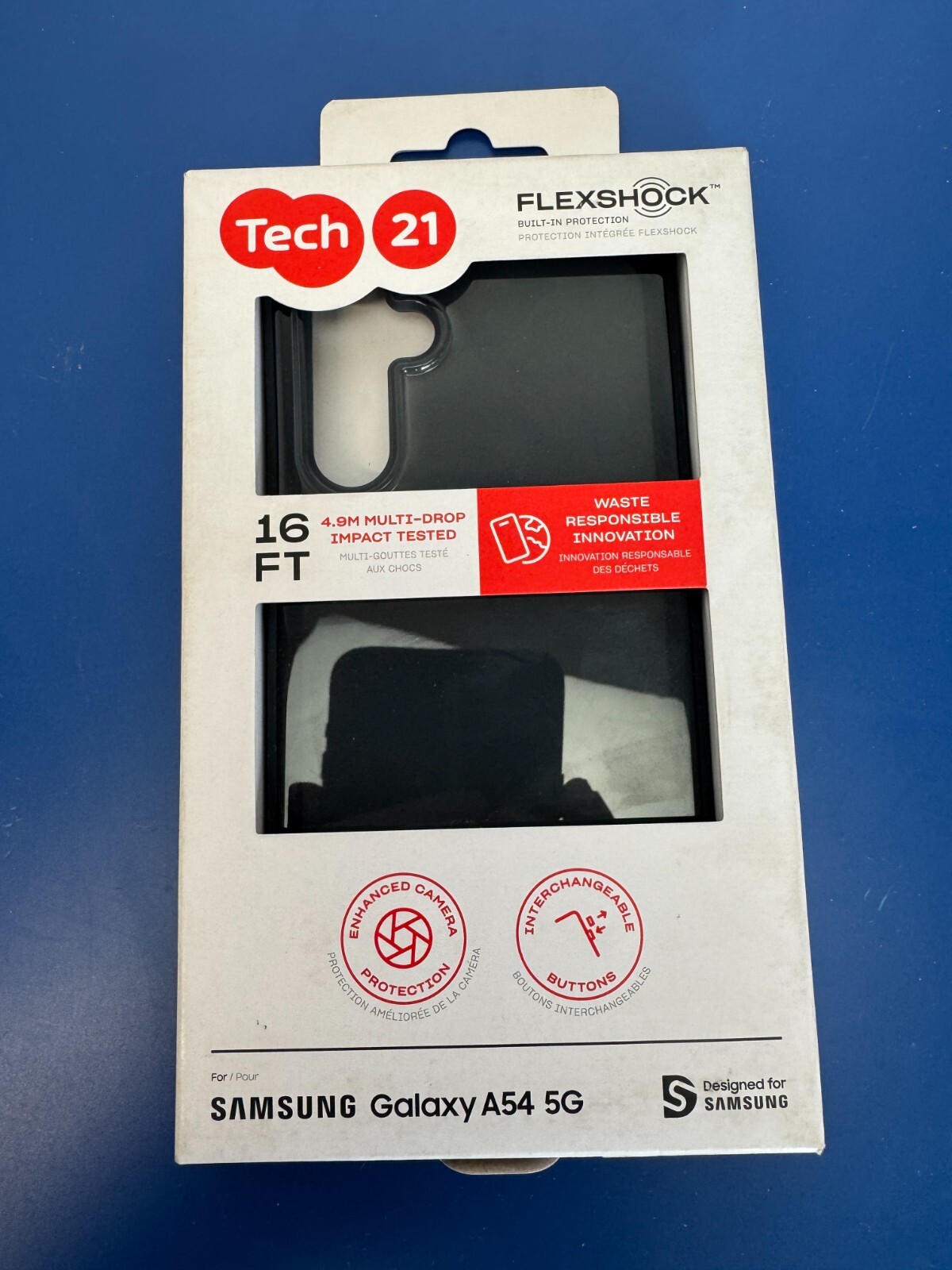 Tech 21 16 FT 4.9M Multi Drop Impact Tested Black Case For Samsung Galaxy A54 5G