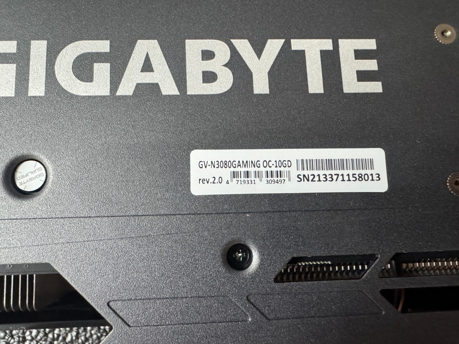 GIGABYTE Gaming OC GeForce RTX 3080 10GB GDDR6X PCI Express 4.0 ATX Video Card - Image 8