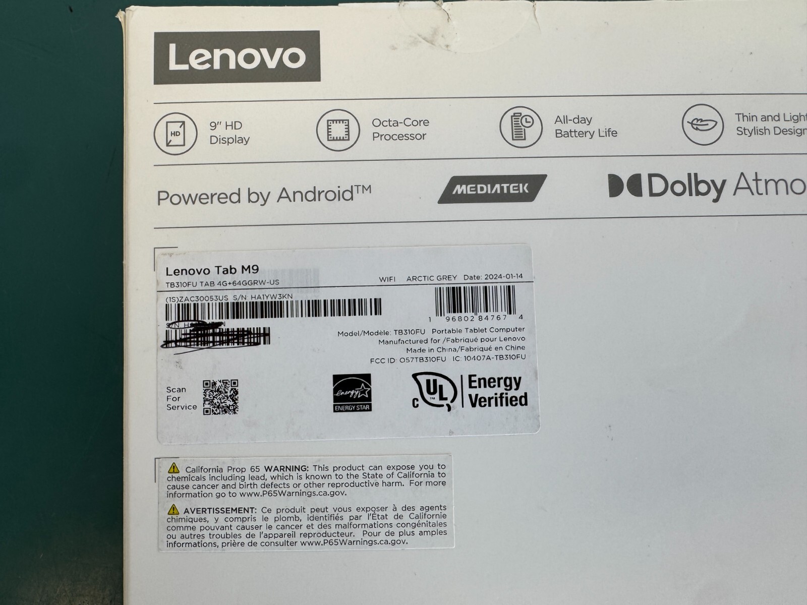 Lenovo Tab M9 64GB 9" HD, MediaTek 8-Core 4GB Wi-Fi 5 Android 13, Arctic Gray - Image 3