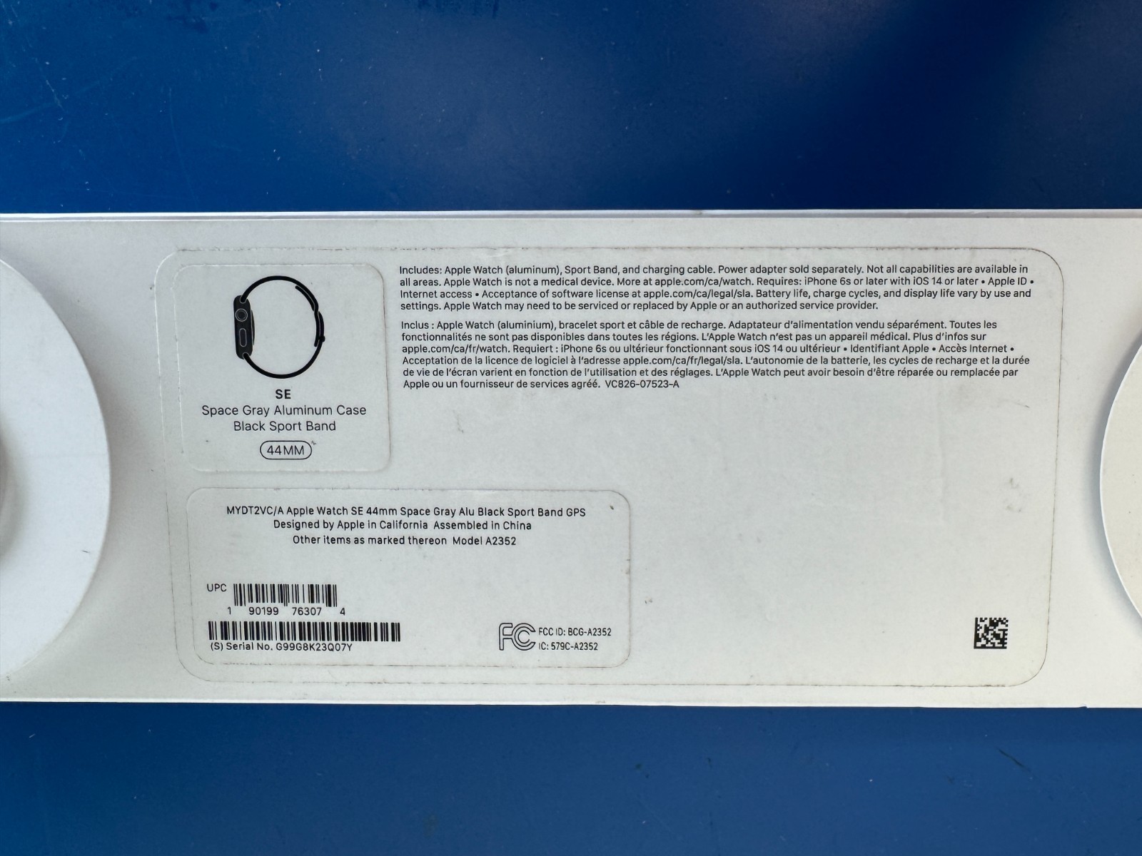 Apple Watch SE (Gen 2) 44mm Midnight Aluminum GPS & S/M + M/L Sport Band (A2723) - Image 9