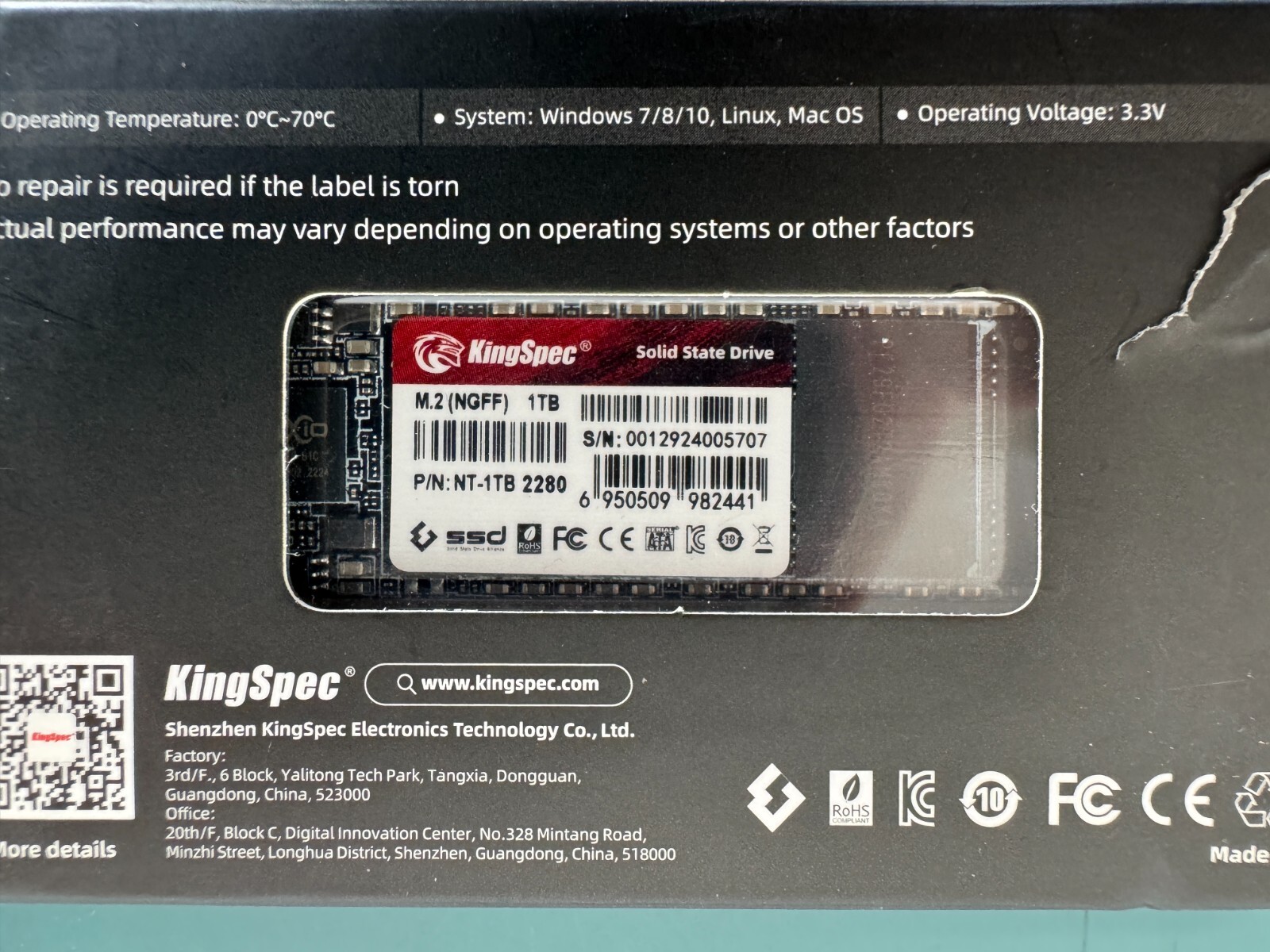 SSD M.2 SATA KingSpec 1Tb NT-1TB 2280 NGFF - Image 3