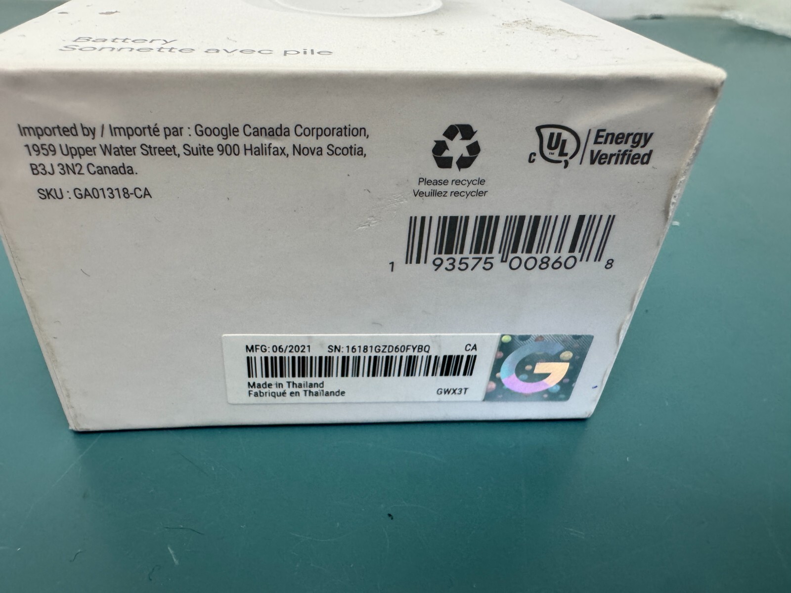 Google - Nest Wi-Fi Video Doorbell - Battery Operated - Snow GA01318-CA - Image 2