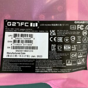 GIGABYTE G27FC A Gaming Monitor Replacement Main Board & Video Cable Assembly