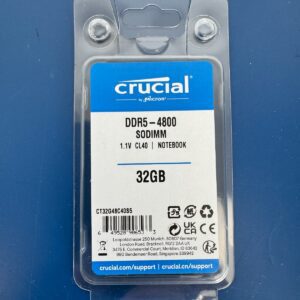 Crucial 32GB DDR5 4800MHz CL40 SODIMM Laptop Memory - CT32G48C40S5