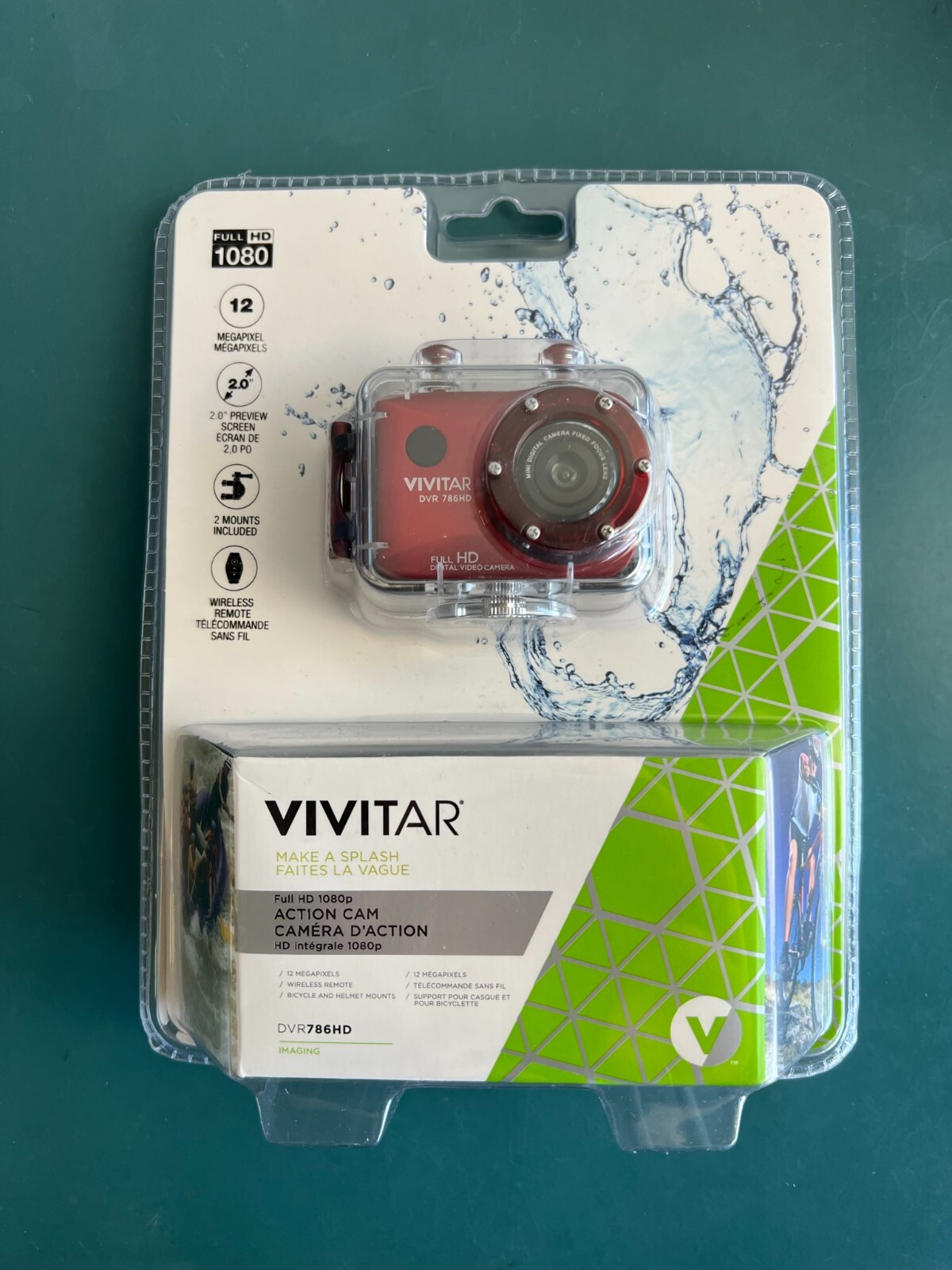 VIVITAR Full HD 1080p Action Cam DVR786HD 60FPS 12 Megapixel Waterproof Case Red - Image 2