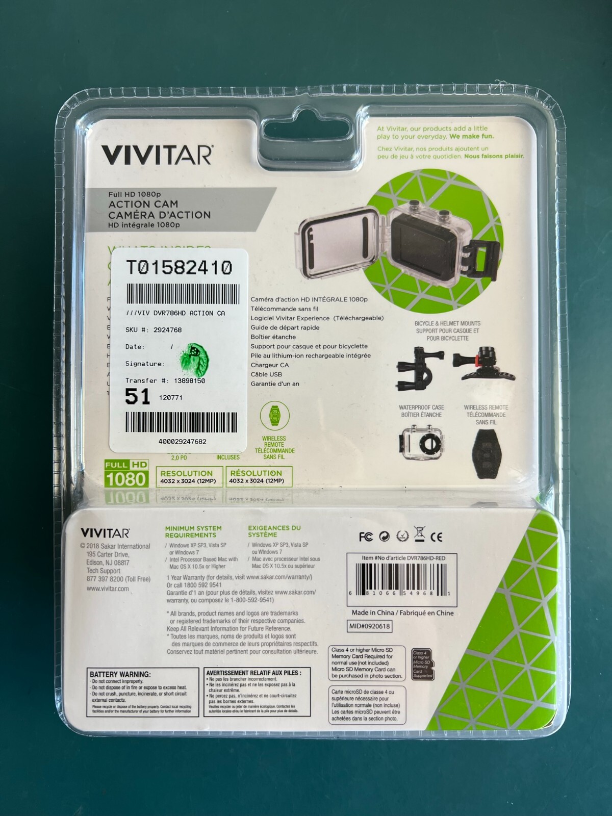 VIVITAR Full HD 1080p Action Cam DVR786HD 60FPS 12 Megapixel Waterproof Case Red - Image 3